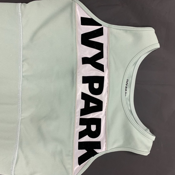 Ivy Park Top, Sage Green with 3-d velvet Logo - Picture 5 of 9